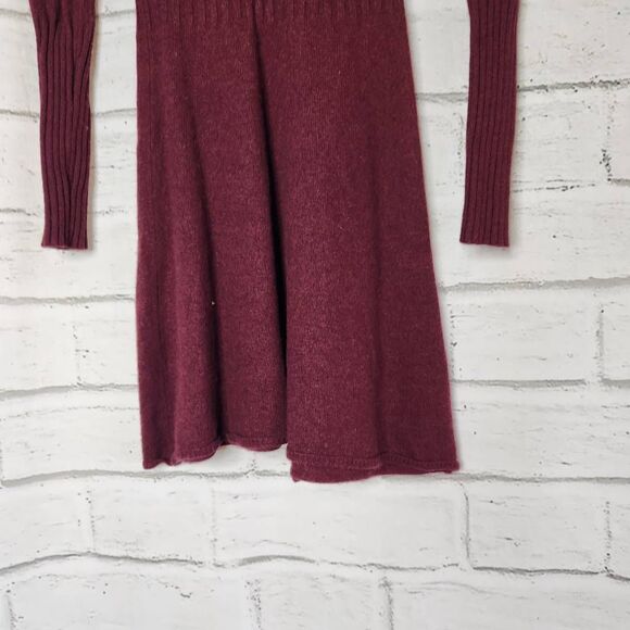 Club Monaco Womens Burgundy Knit Wool Blend Fit and Flare Sweater Dress Small - Picture 4 of 13